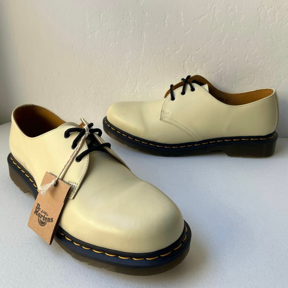 Dr. Marten's 1461 Smooth Leather Oxford Shoes Men's Size 12 Cream Neutral NEW